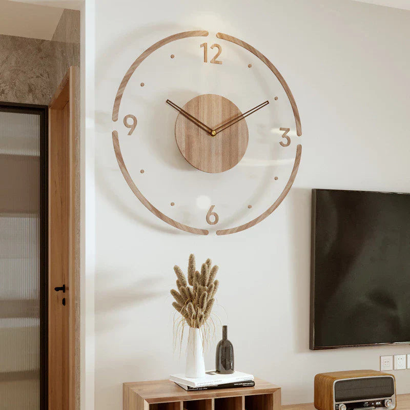 Lyvik Hush | Ljudlös väggklocka i trä i minimalistisk stil