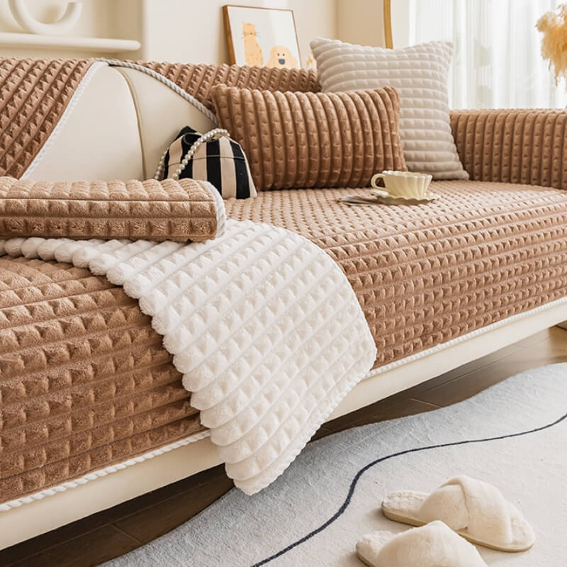 Varm Flanell Husdjursvänlig Soffskydd Sofföverdrag - Halkfritt