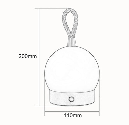 Vattentät, trådlös LED-bordslampa – Bärbar orb-design med snabbladdningsfunktion, för inomhus- och utomhusområden