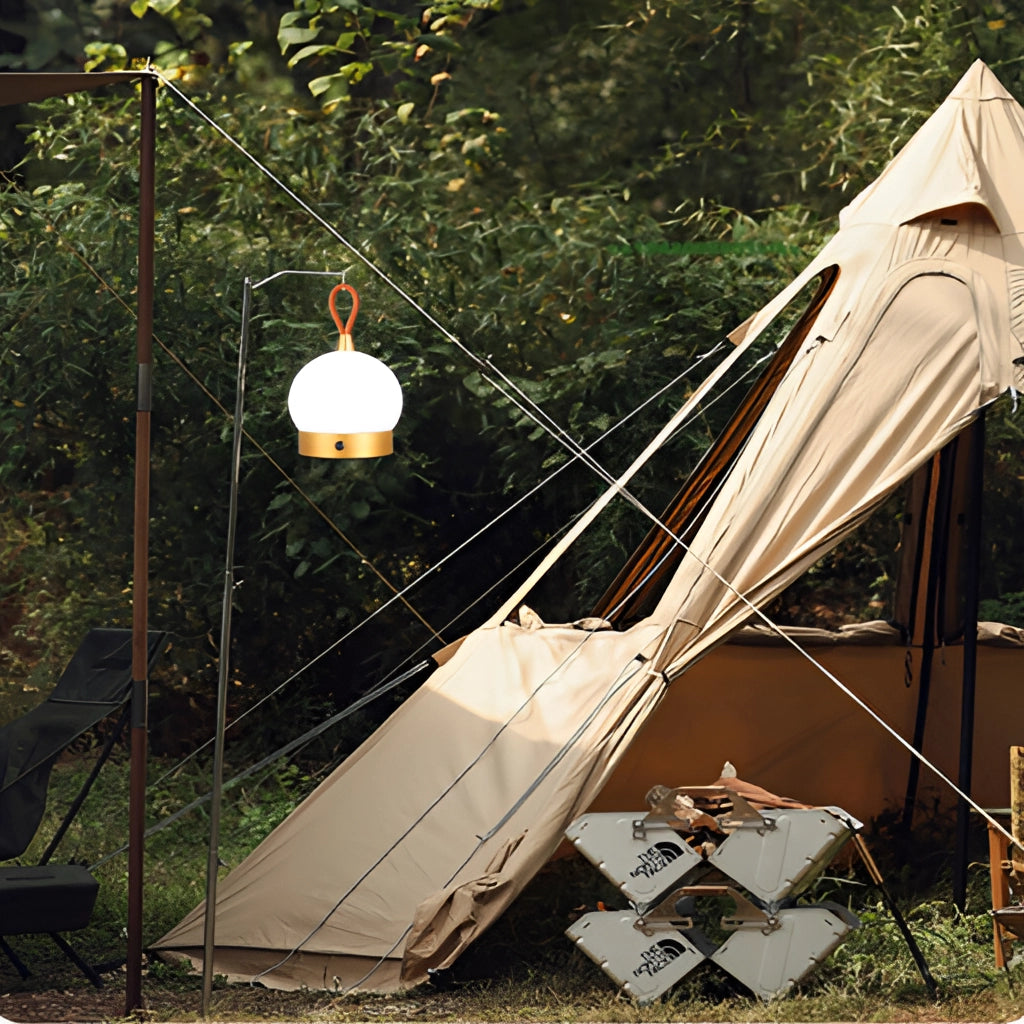 Vattentät, trådlös LED-bordslampa – Bärbar orb-design med snabbladdningsfunktion, för inomhus- och utomhusområden