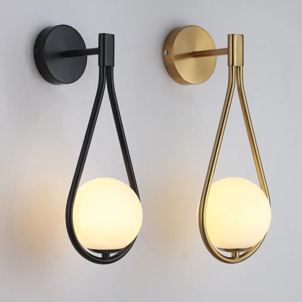 Vägglampa Modern Guld Glas Sconse
