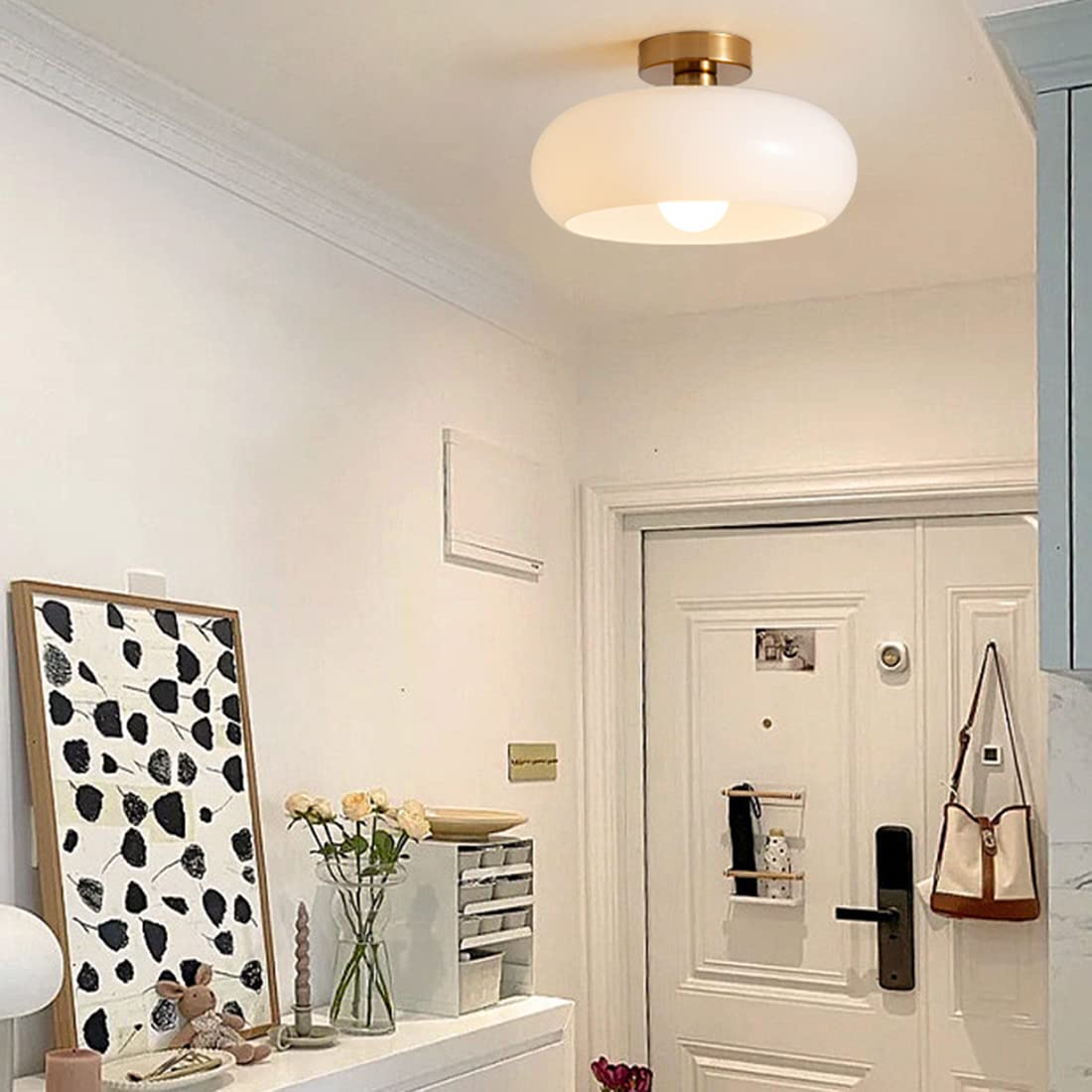 Vintage Rund Glas Taklampa