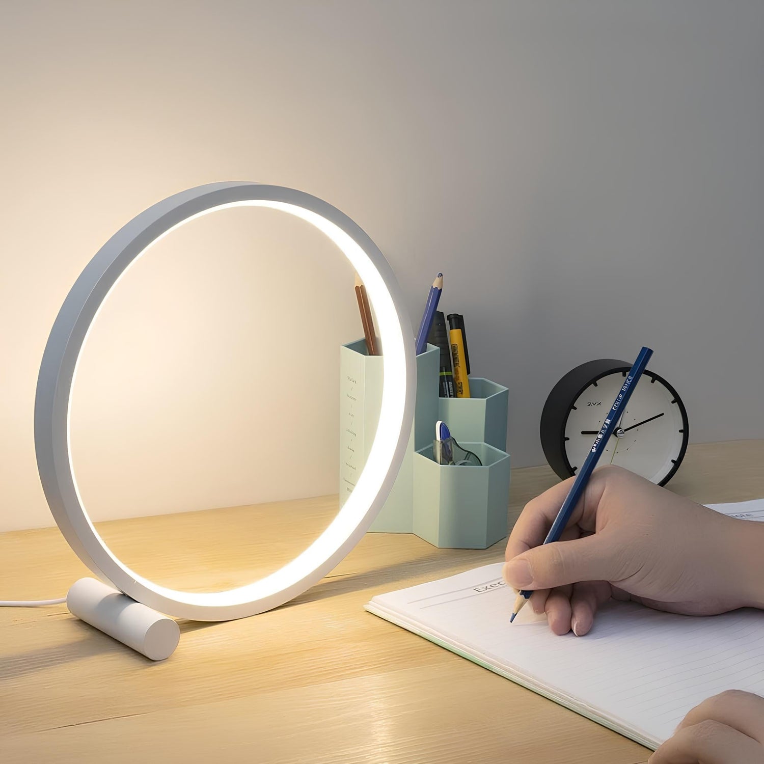 LED Bordslampa Ring Dimbar Sänglampa