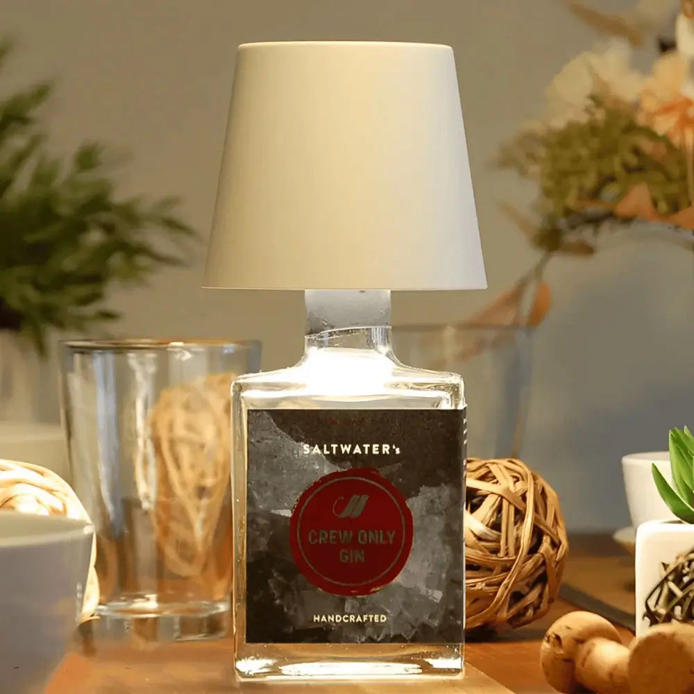 Flasklampa Metallbordslampa