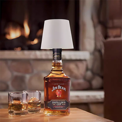 Flasklampa Metallbordslampa