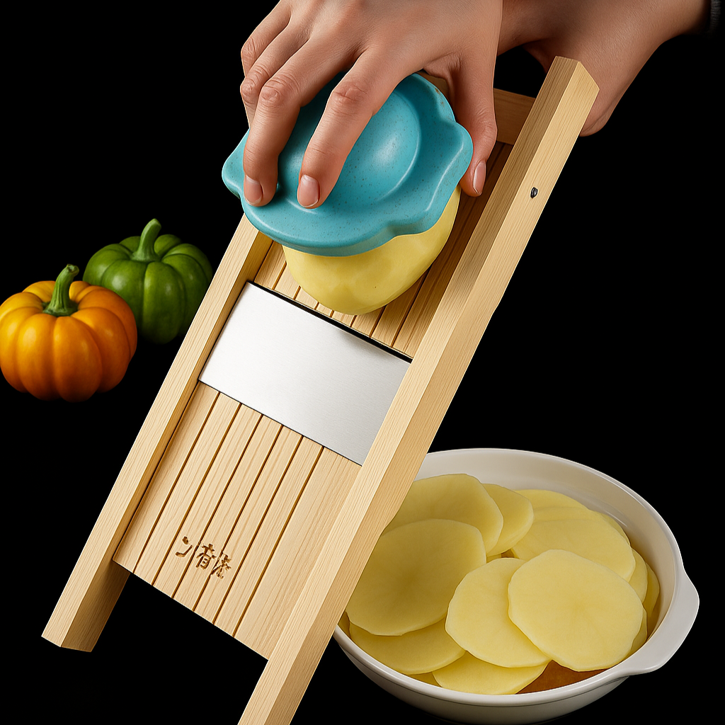 Royallure Trä Grönsakskniv Justerbar Skivare 0,5–7mm för Chips &amp; Frukt