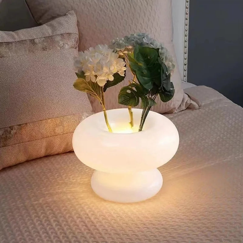 GlassGlow – Modern Rund Glasklamp i Vitt