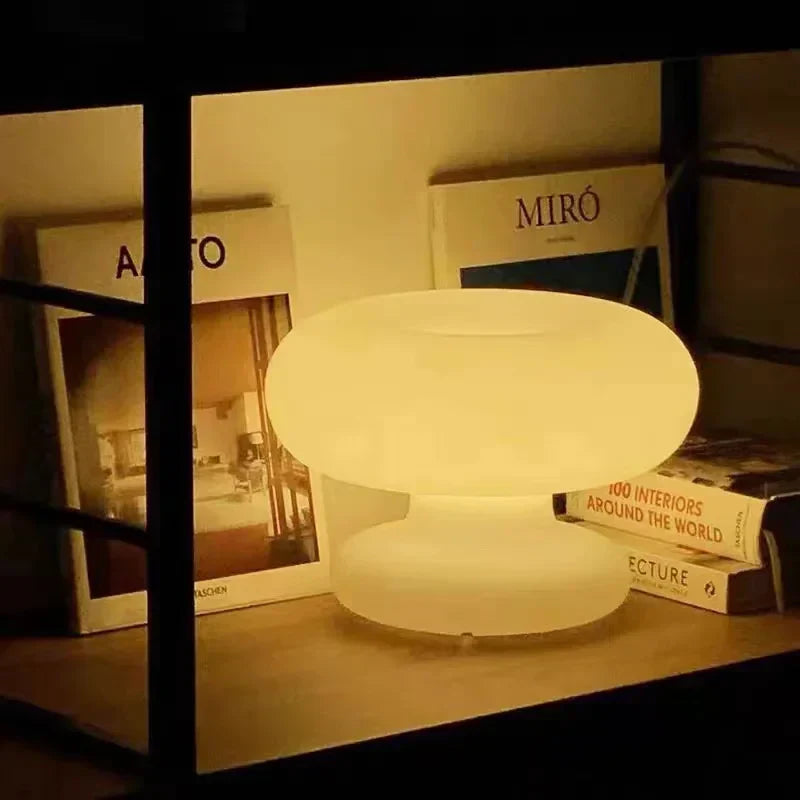 GlassGlow – Modern Rund Glasklamp i Vitt