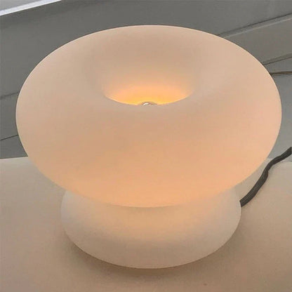 GlassGlow – Modern Rund Glasklamp i Vitt