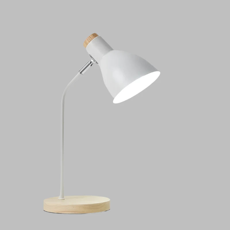 LumiWood – Träbordslampa, Skandinavisk Skrivbordsbelysning med Trä och Metall