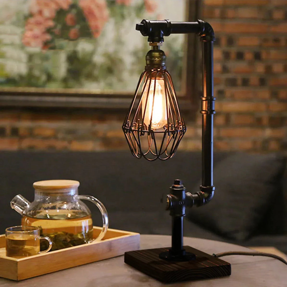 LumiVintage – Industriell Vintage Metallbordslampa, Retro Loft-design för Vardagsrum, Kontor och Sovrum