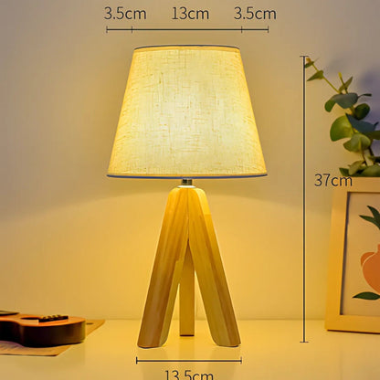 Trä Tripod USB Bordslampa