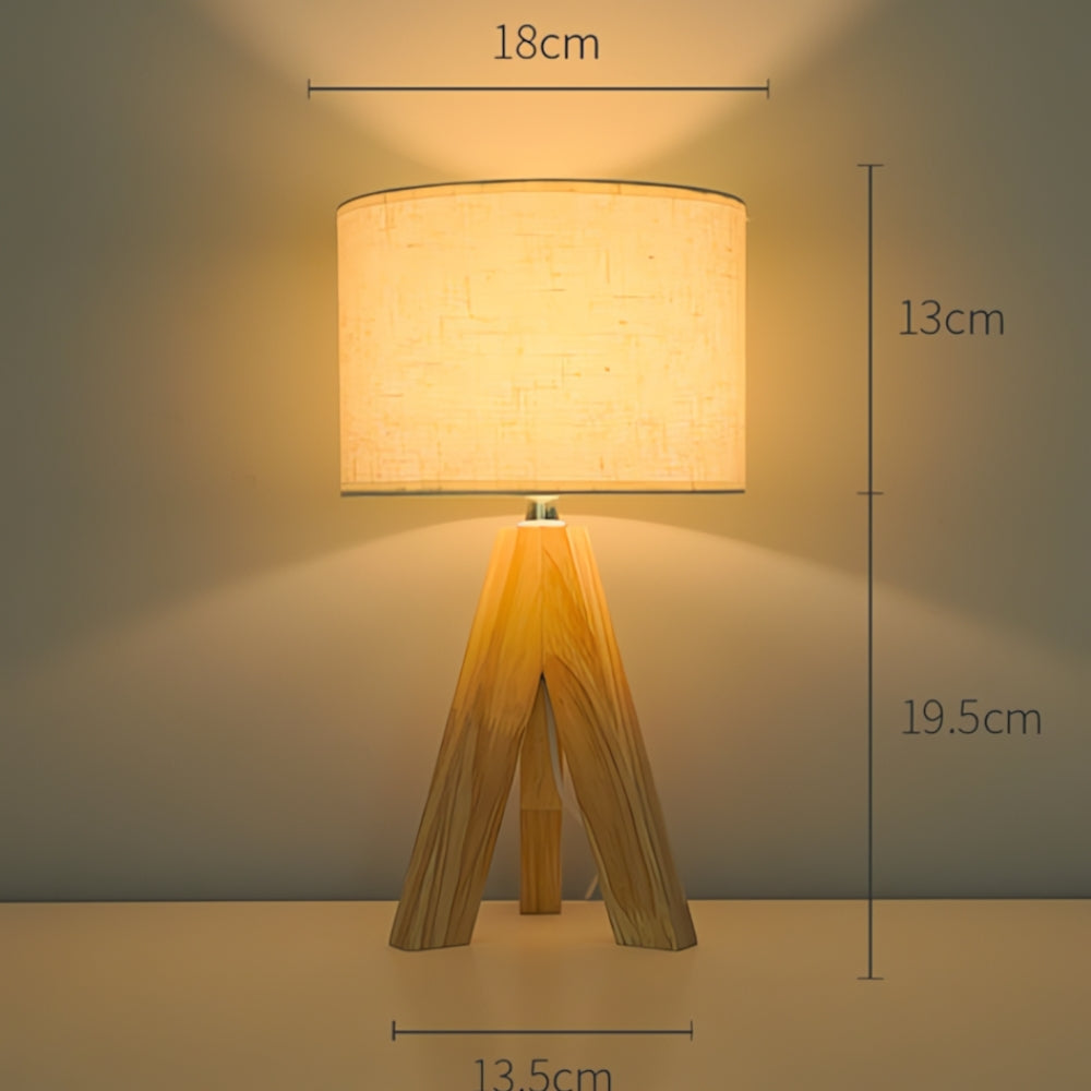 Trä Tripod USB Bordslampa