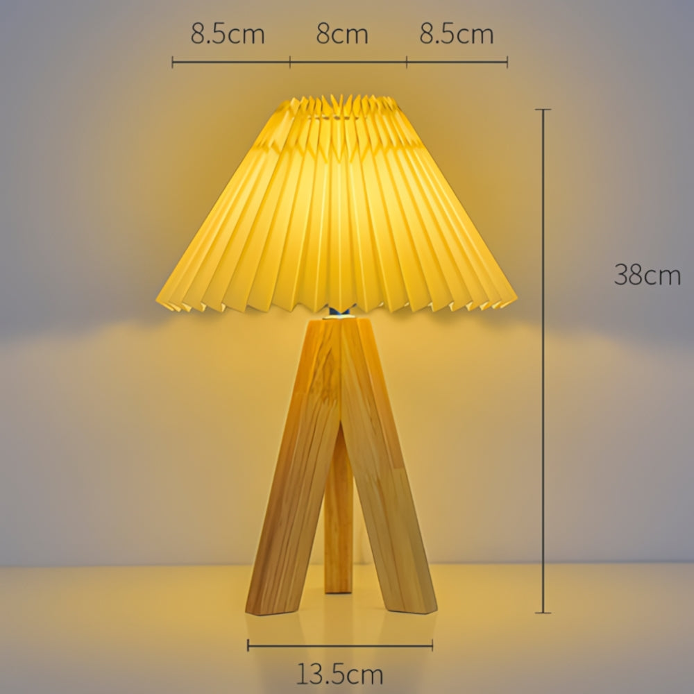 Trä Tripod USB Bordslampa