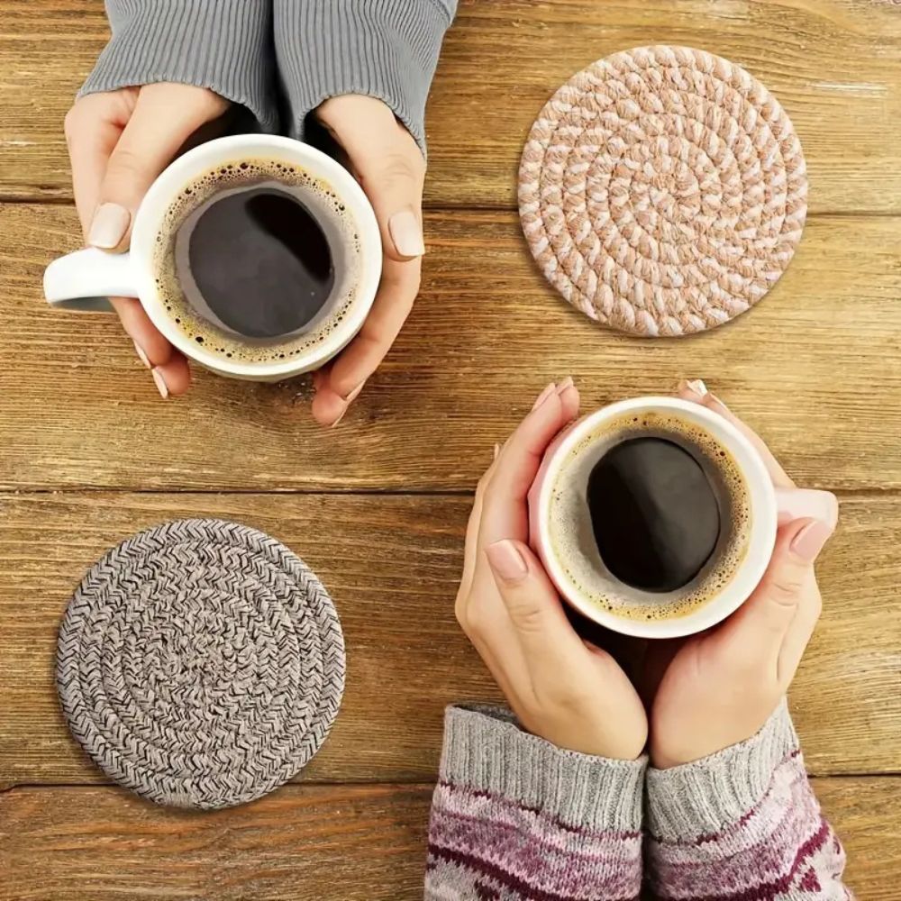 Vävt Virvel Underlägg Set | 8 Delars Set