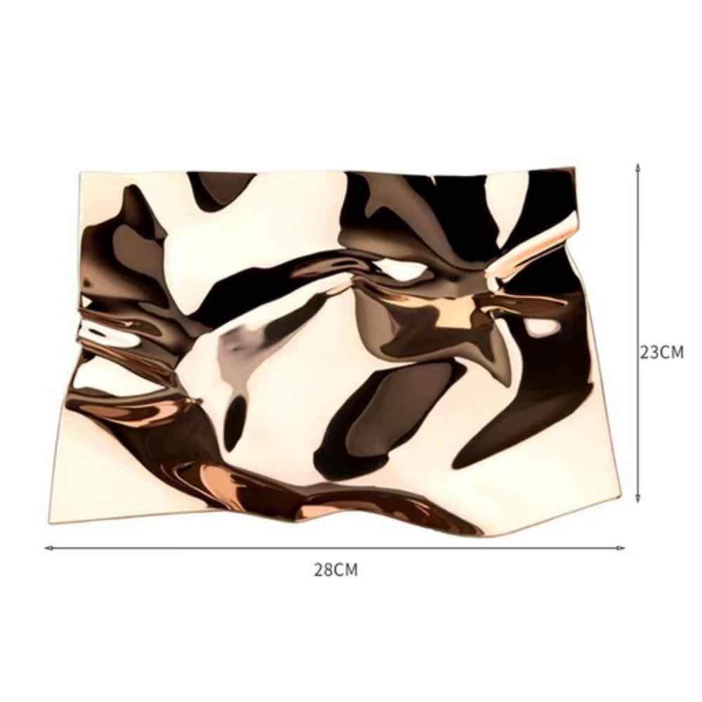 Skrynklig Rostfritt Stål Obsidian Bricka