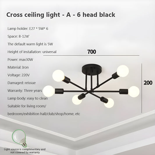 Kreativ LED Hängande Lampa – Vintage Antik Guld Kandelaber för Vardagsrum & Matrum