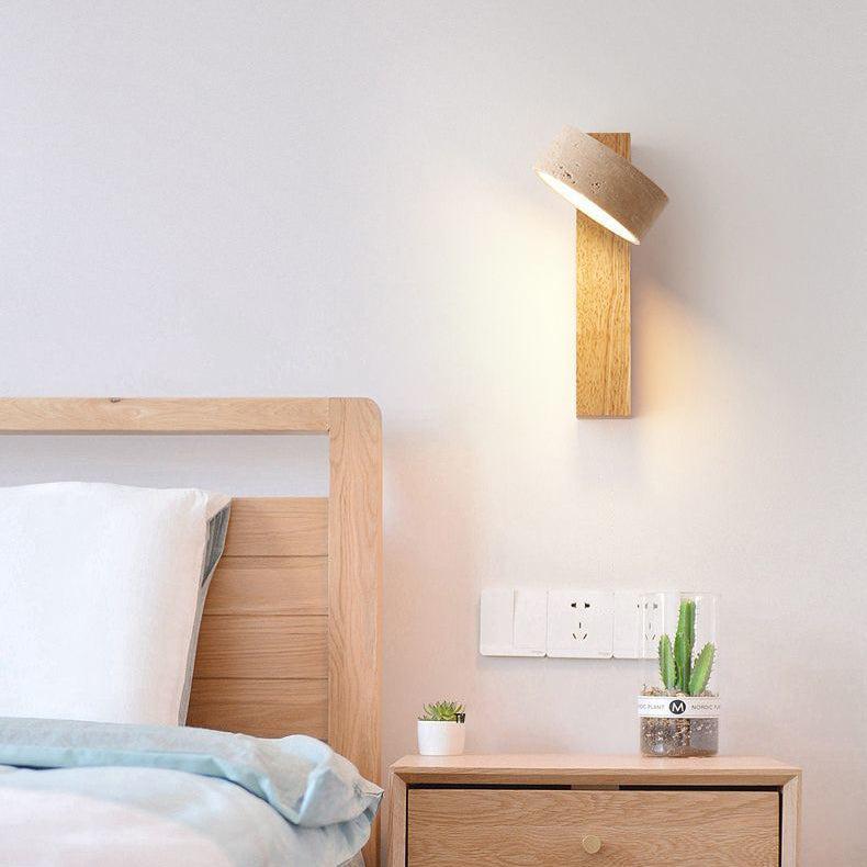 Travertin Vägghängd Lampa – Wabi Sabi Stil Vägglampa för Moderna Interiörer