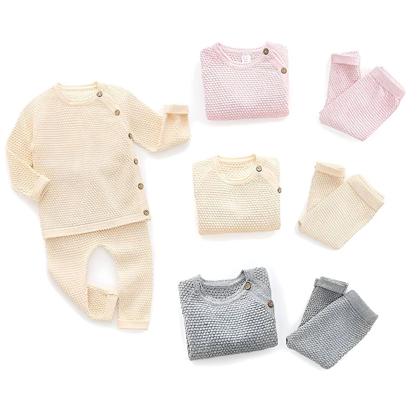 Cozy Knit - Unisex Stickat Matchande Set för Bebisar
