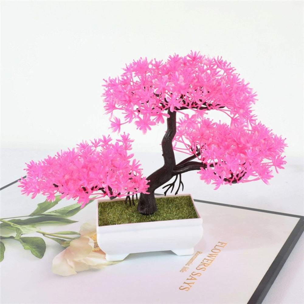 Yuriko Mini Konstgjord Bonsai Träd Skrivbord Dekor