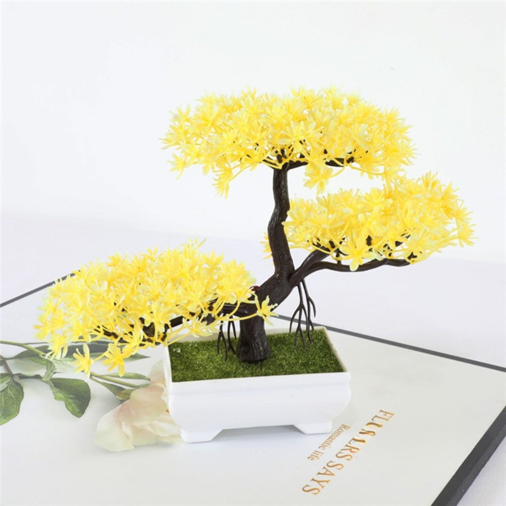 Yuriko Mini Konstgjord Bonsai Träd Skrivbord Dekor