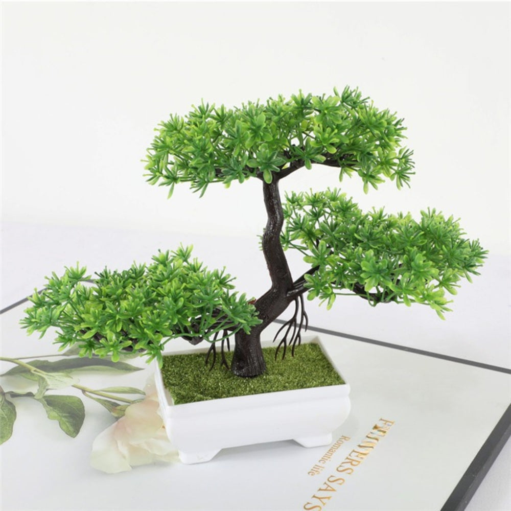 Yuriko Mini Konstgjord Bonsai Träd Skrivbord Dekor