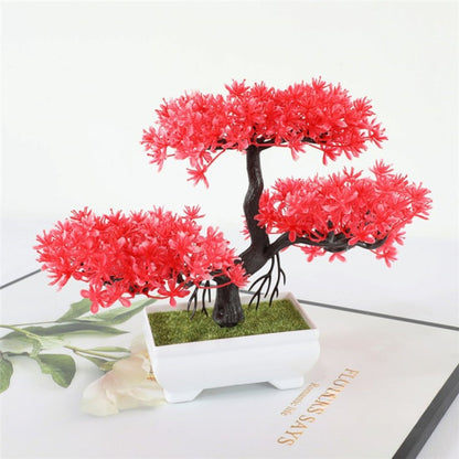 Yuriko Mini Konstgjord Bonsai Träd Skrivbord Dekor