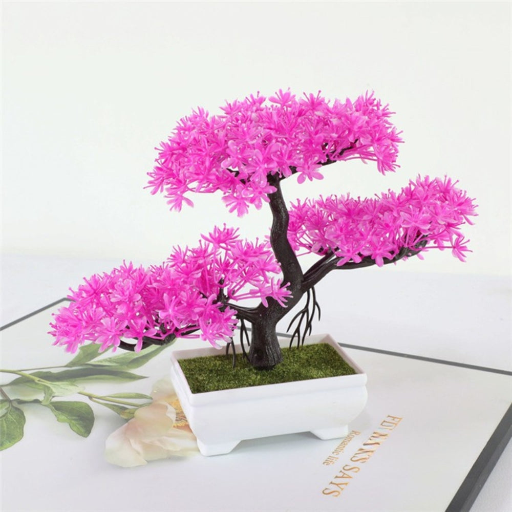 Yuriko Mini Konstgjord Bonsai Träd Skrivbord Dekor