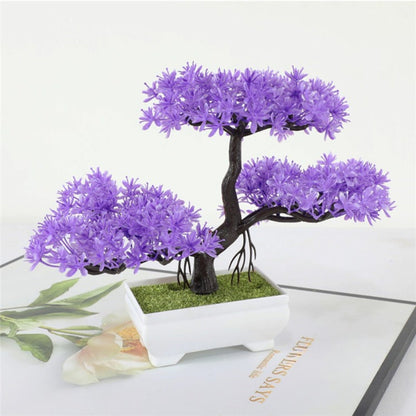 Yuriko Mini Konstgjord Bonsai Träd Skrivbord Dekor