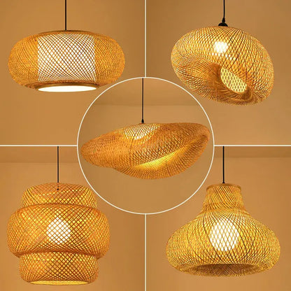 Éclat Bohème - Handwoven Rattan Chandelier