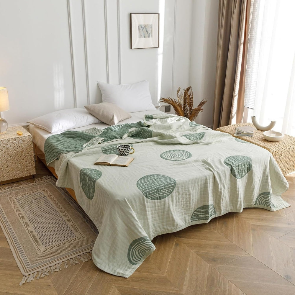 Zen Rundt Mönster Lättvikts Bomulls Filt