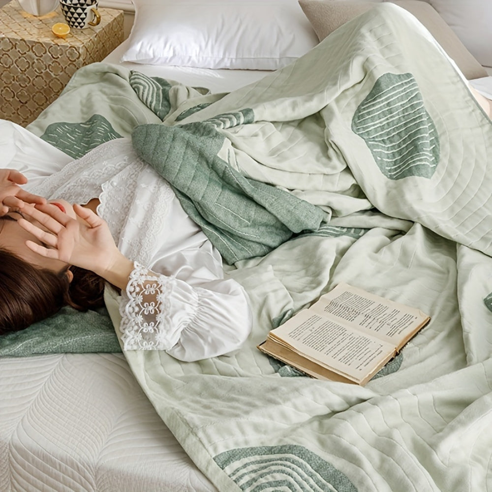 Zen Rundt Mönster Lättvikts Bomulls Filt