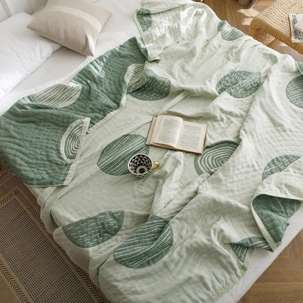 Zen Rundt Mönster Lättvikts Bomulls Filt