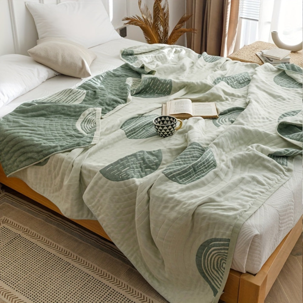 Zen Rundt Mönster Lättvikts Bomulls Filt