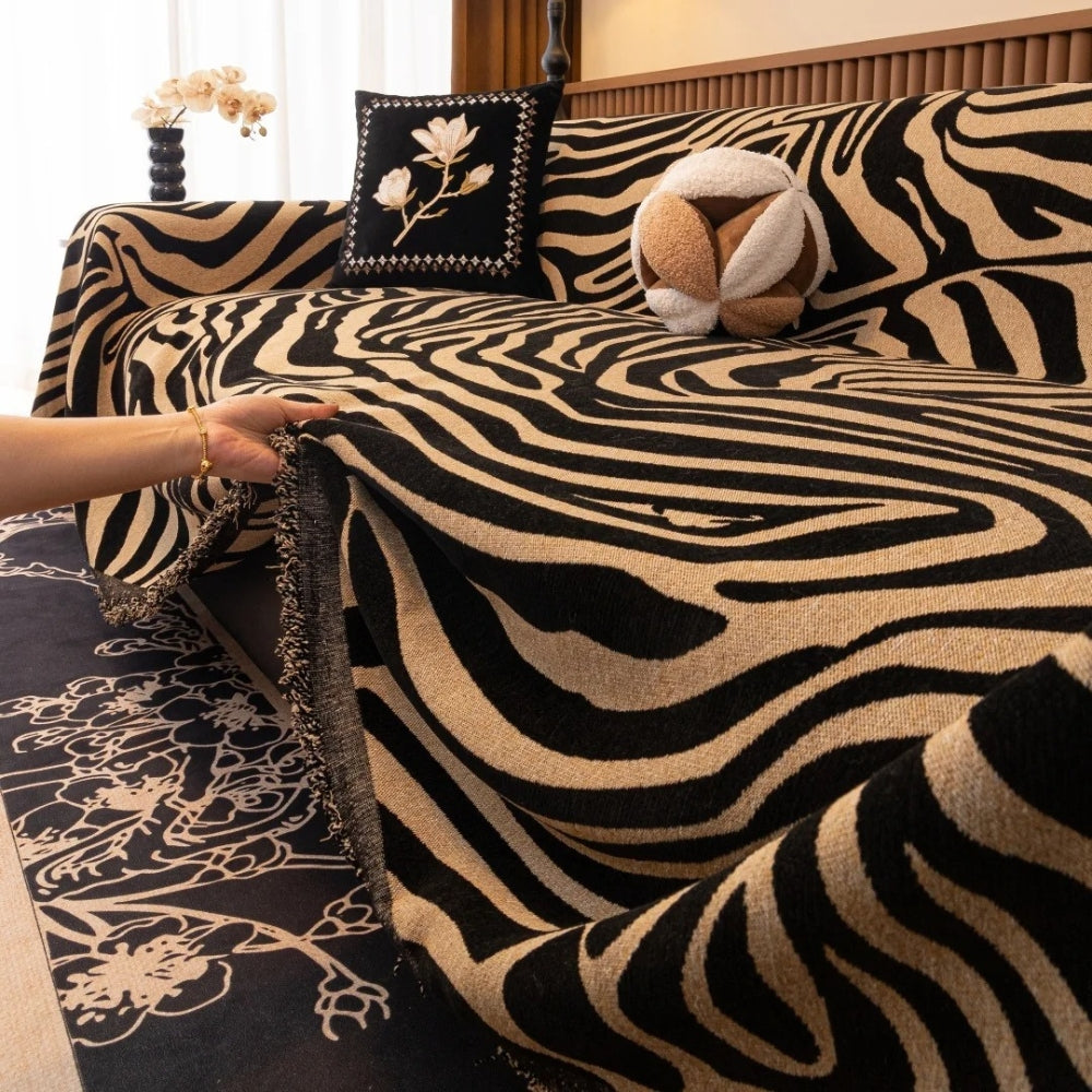 Zentara Chenille Zebra Geometrisk Soffaöverdrag