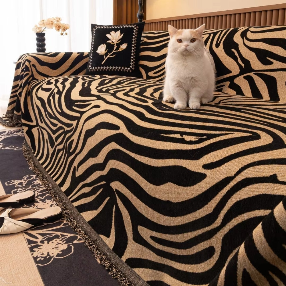 Zentara Chenille Zebra Geometrisk Soffaöverdrag