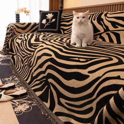 Zentara Chenille Zebra Geometrisk Soffaöverdrag