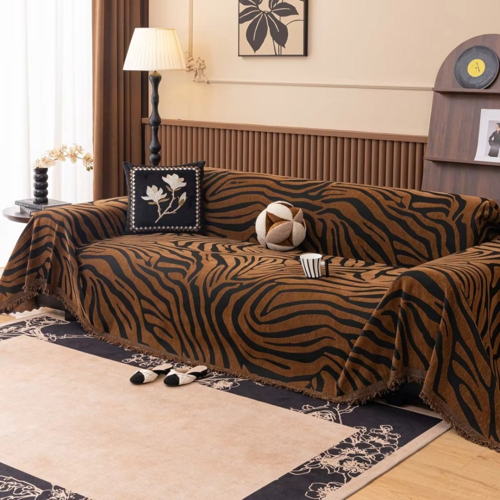 Zentara Chenille Zebra Geometrisk Soffaöverdrag