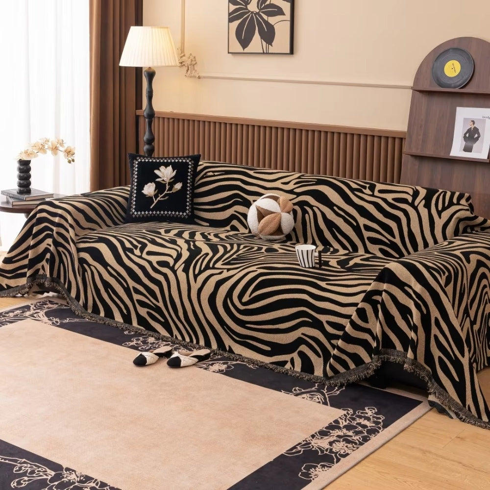 Zentara Chenille Zebra Geometrisk Soffaöverdrag