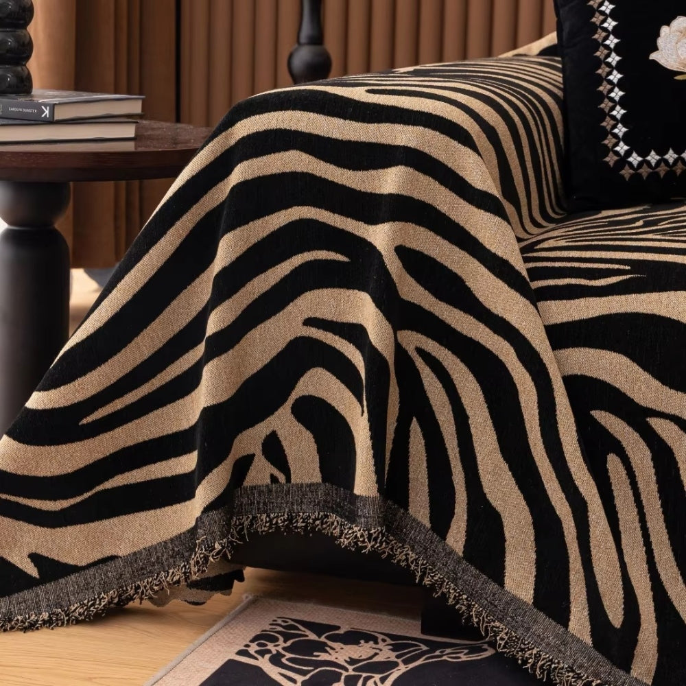 Zentara Chenille Zebra Geometrisk Soffaöverdrag