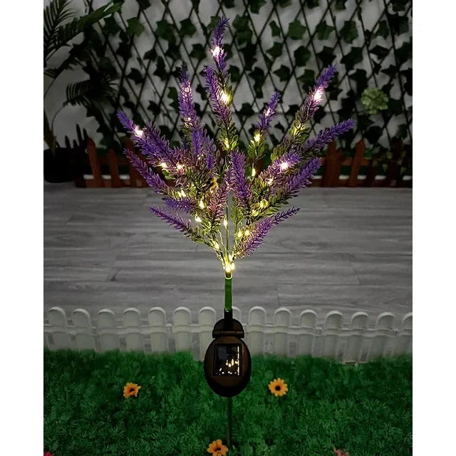 Luminous Bloom - Solär LED Trädgårdsblomsterlampor för utomhusdekoration, vattentåliga, energieffektiva lavendel design