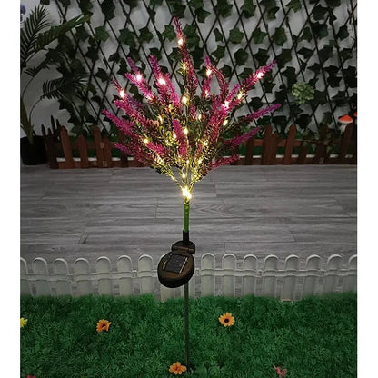 Luminous Bloom - Solär LED Trädgårdsblomsterlampor för utomhusdekoration, vattentåliga, energieffektiva lavendel design