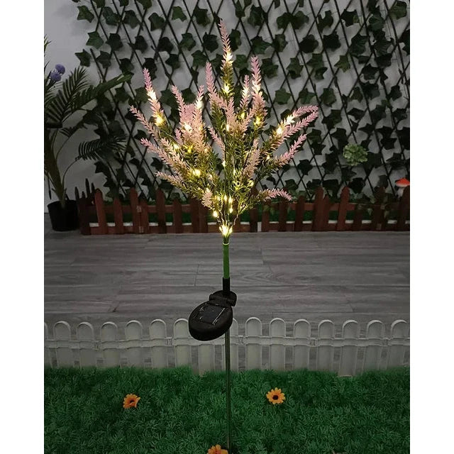 Luminous Bloom - Solär LED Trädgårdsblomsterlampor för utomhusdekoration, vattentåliga, energieffektiva lavendel design