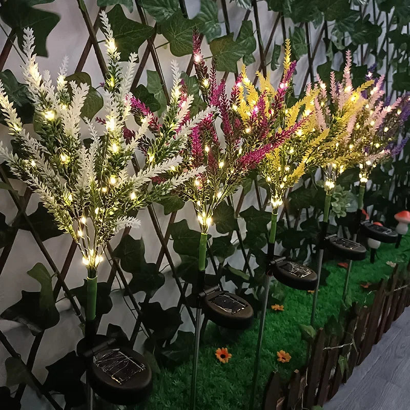 Luminous Bloom - Solär LED Trädgårdsblomsterlampor för utomhusdekoration, vattentåliga, energieffektiva lavendel design