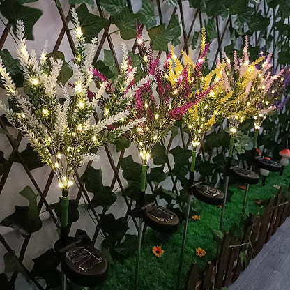 Luminous Bloom - Solär LED Trädgårdsblomsterlampor för utomhusdekoration, vattentåliga, energieffektiva lavendel design