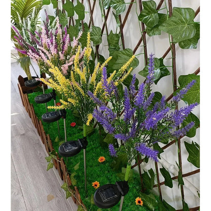 Luminous Bloom - Solär LED Trädgårdsblomsterlampor för utomhusdekoration, vattentåliga, energieffektiva lavendel design