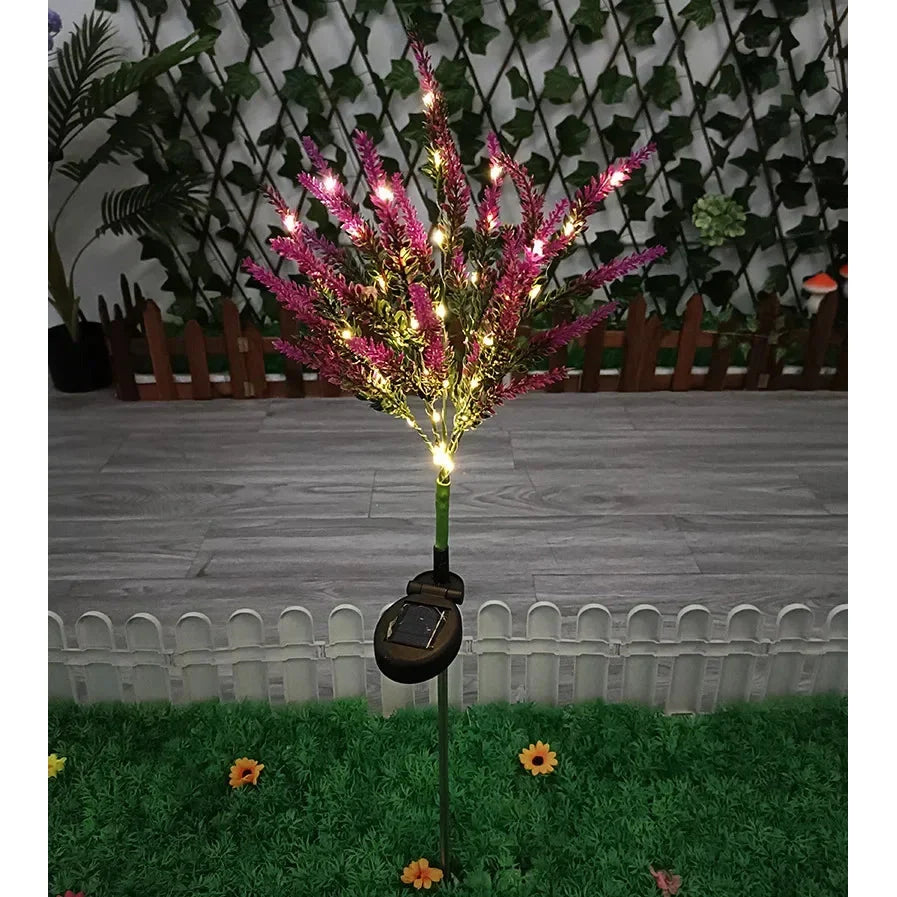 Luminous Bloom - Solär LED Trädgårdsblomsterlampor för utomhusdekoration, vattentåliga, energieffektiva lavendel design