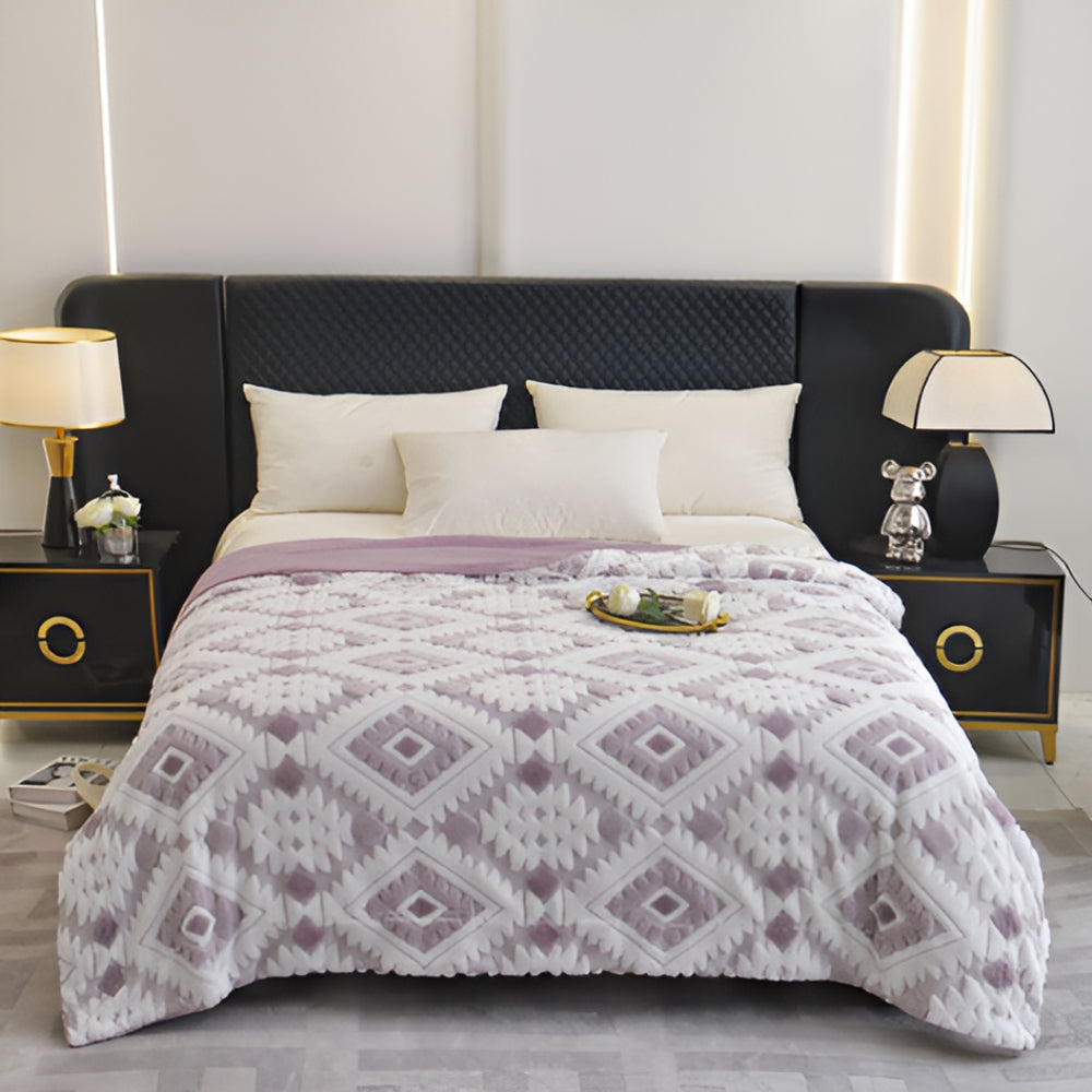 Zyra Dubbelt Lager Geometrisk Kastfilt