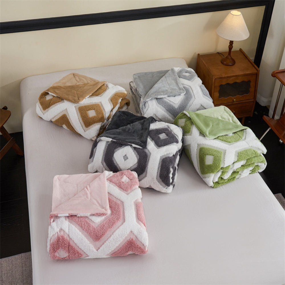 Zyra Dubbelt Lager Geometrisk Kastfilt