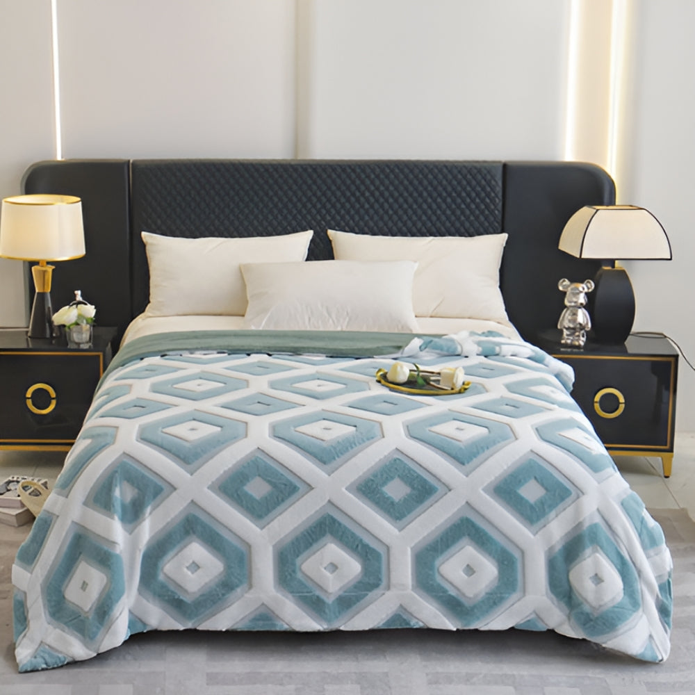 Zyra Dubbelt Lager Geometrisk Kastfilt